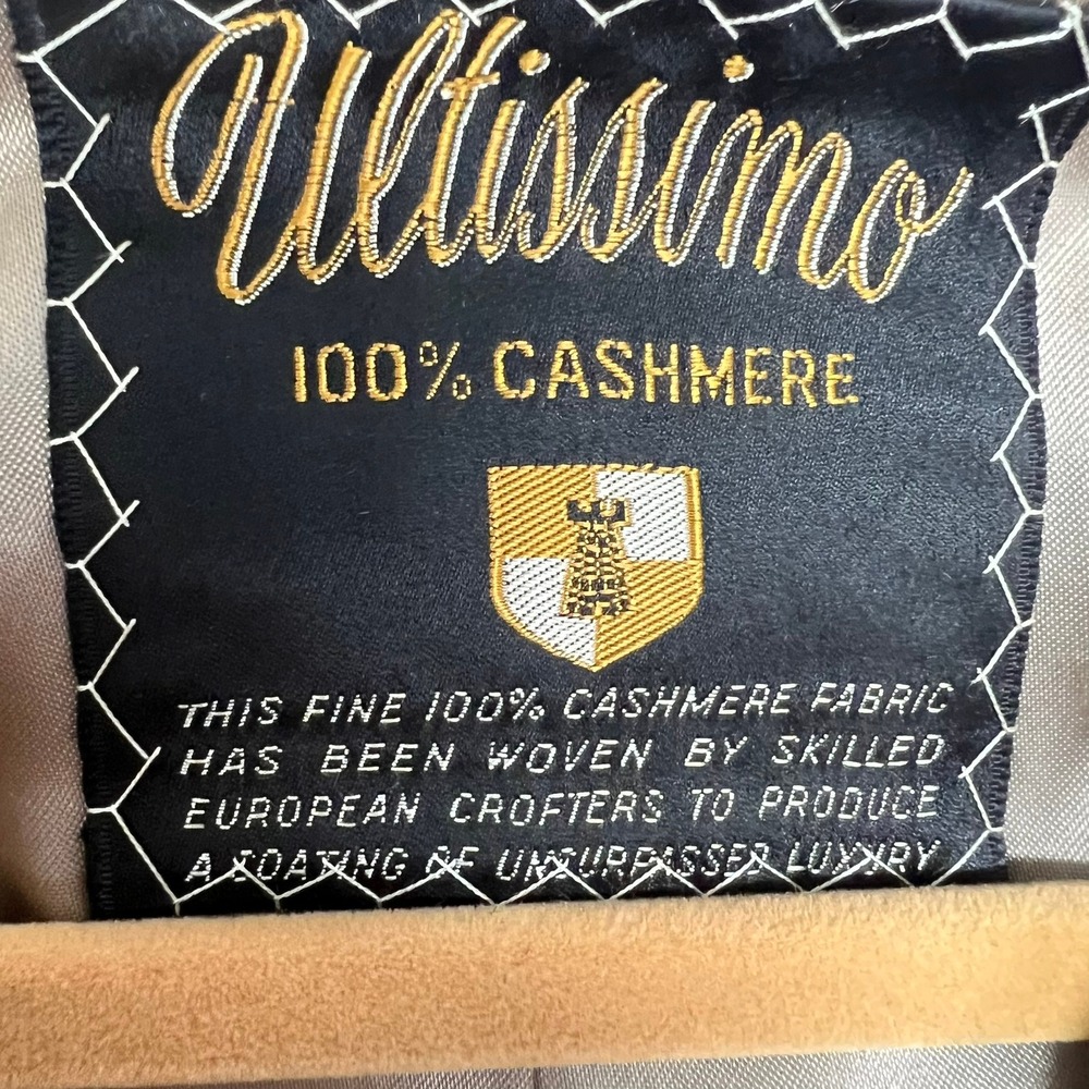 Vintage‎ 70's Ultissimo 100% Cashmere Overcoat Mens L Camel Tan Retro Academia - Picture 4 of 14